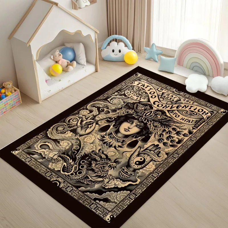 Nature Tree of Life Viking Norse Yggdrasil Carpet Rug for Home Living Room Bedroom Sofa Doormat Decor,Kid Area Rug Non-slip Mat