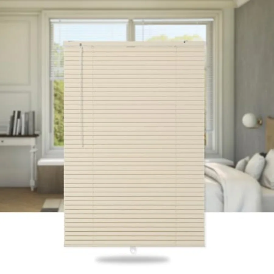 

Cordless Mini Blinds Aluminum Venetian Blind Horizontal Window Shades 1" Slat Size - Rooming Darkening Blinds Anti-UV and Water