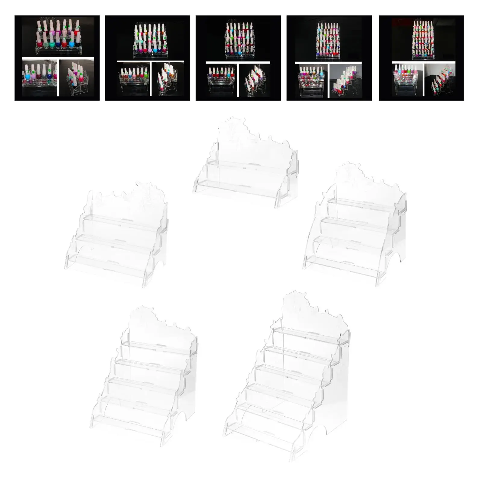 

Nail Polish Rack Clear Acrylic Lipstick Holder Sunglasses Makeup Organizer