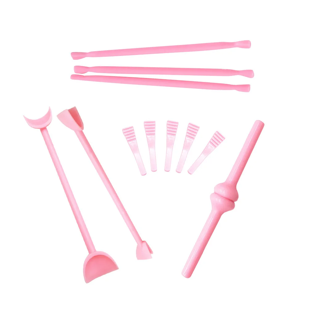 11-delig decoratiegereedschap kleipennen set fondant snijwerk kit bakken ambachtelijke klei beeldhouwen nail art schilderij diy roze