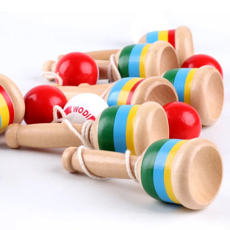 Wooden Skills Cup,Throw and Catch Ball,Traditional Game for Kids Hand Eye Coordination Educational Game, Exercise The Brain