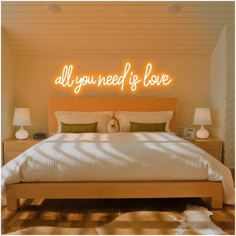 All You Need Is Love Acrylic Letters Custom LED Neon sign Light For Party home Restaurant Wedding Marriage Wall Decor Light