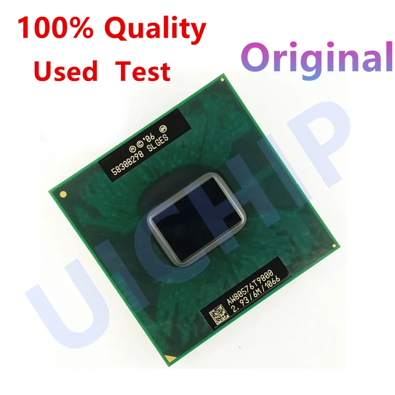 Original Core 2 Duo T9800 SLGES CPU Laptop Processor 2.9 GHz Dual Core Dual Thread 6M 35W Socket P GM45 PM45