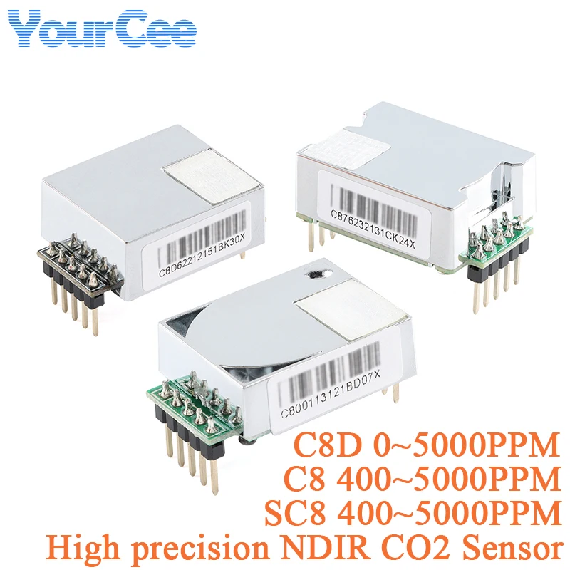 C8D SC8 C8 NDIR Infrared IR CO2 Carbon Dioxide Sensor High Precision Gas Concentration Detection Module 400-5000PPM 0-5000PPM