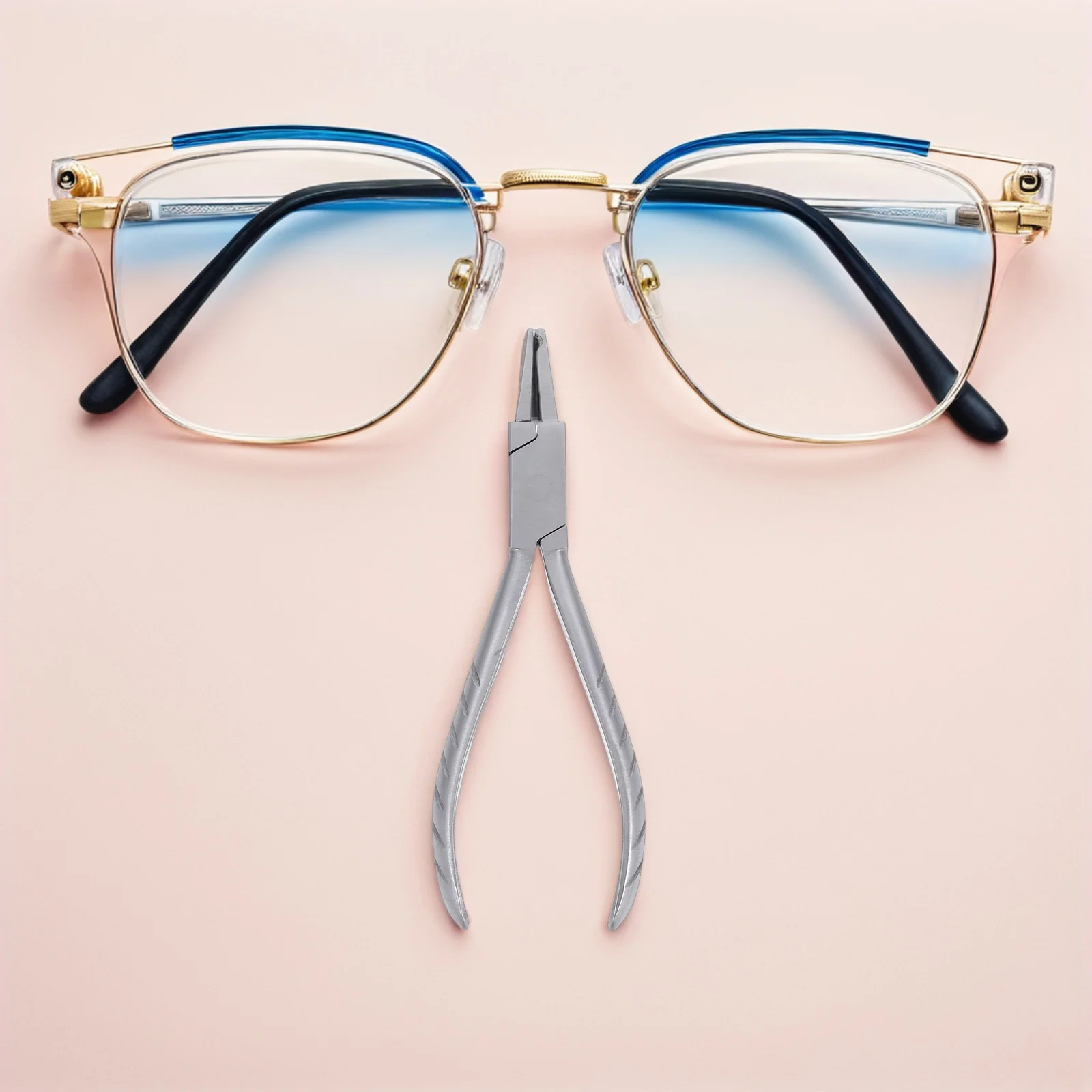 

Compact Metal Eyeglass Pliers Tool for Nose Pad Removal and Temple Adjustment Strong Corrosion Resistant for Home and Workshop