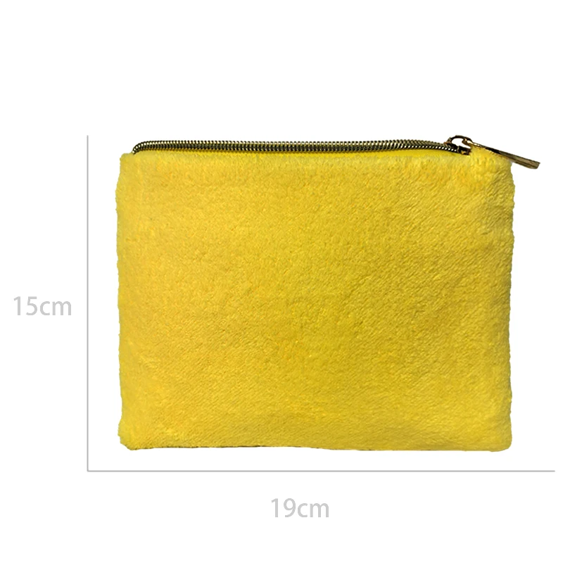 10PCS Custom Flurry Travel Makeup Pouch Soft Velvet Zipper Bag for Purse Travel Cosmetic Organizer Small Toiletry Pouch