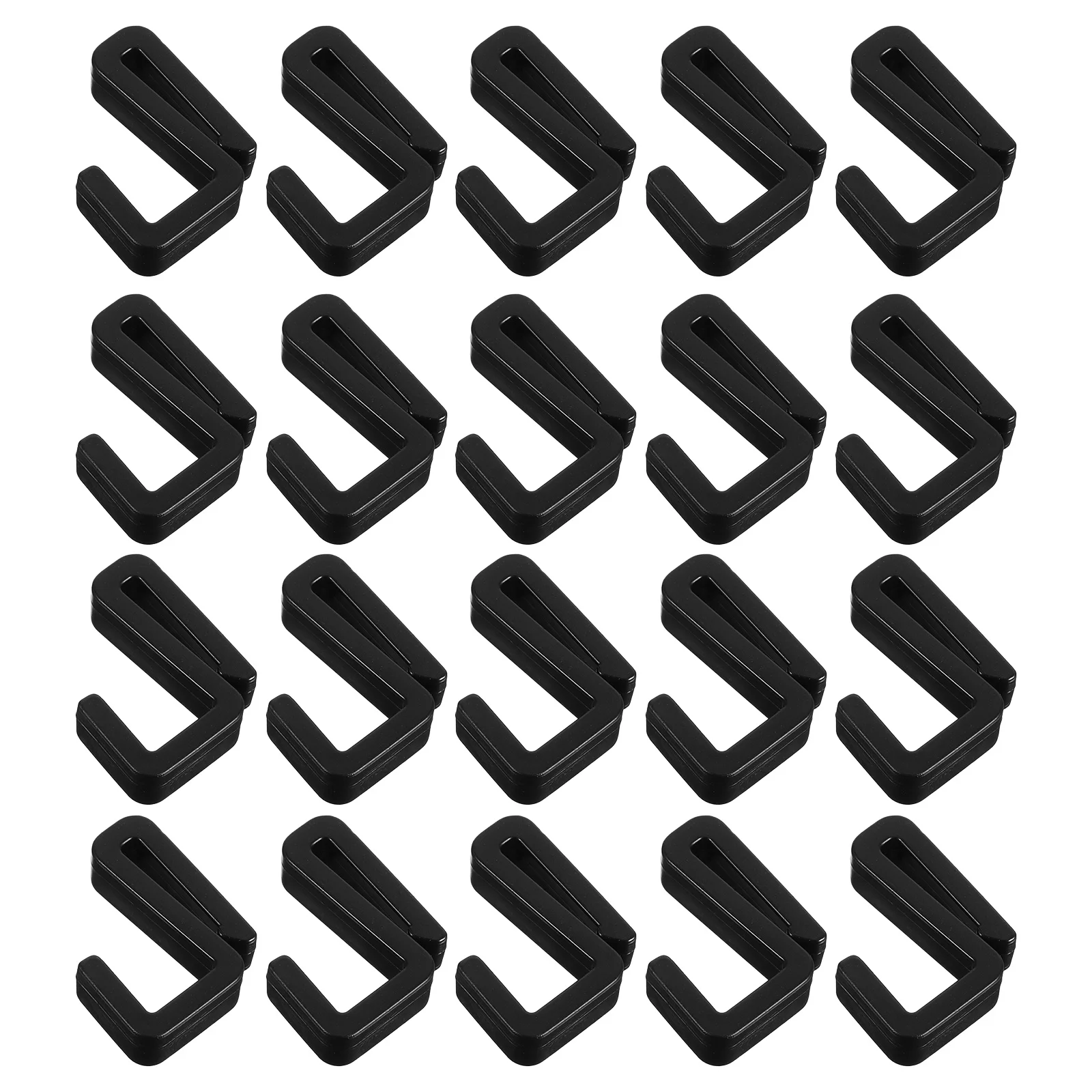 

20Pcs Plastic Flat Rack Hooks S-Shaped Hangers for Garment Storage Towels Tools Easy Install No Damage to Surfaces