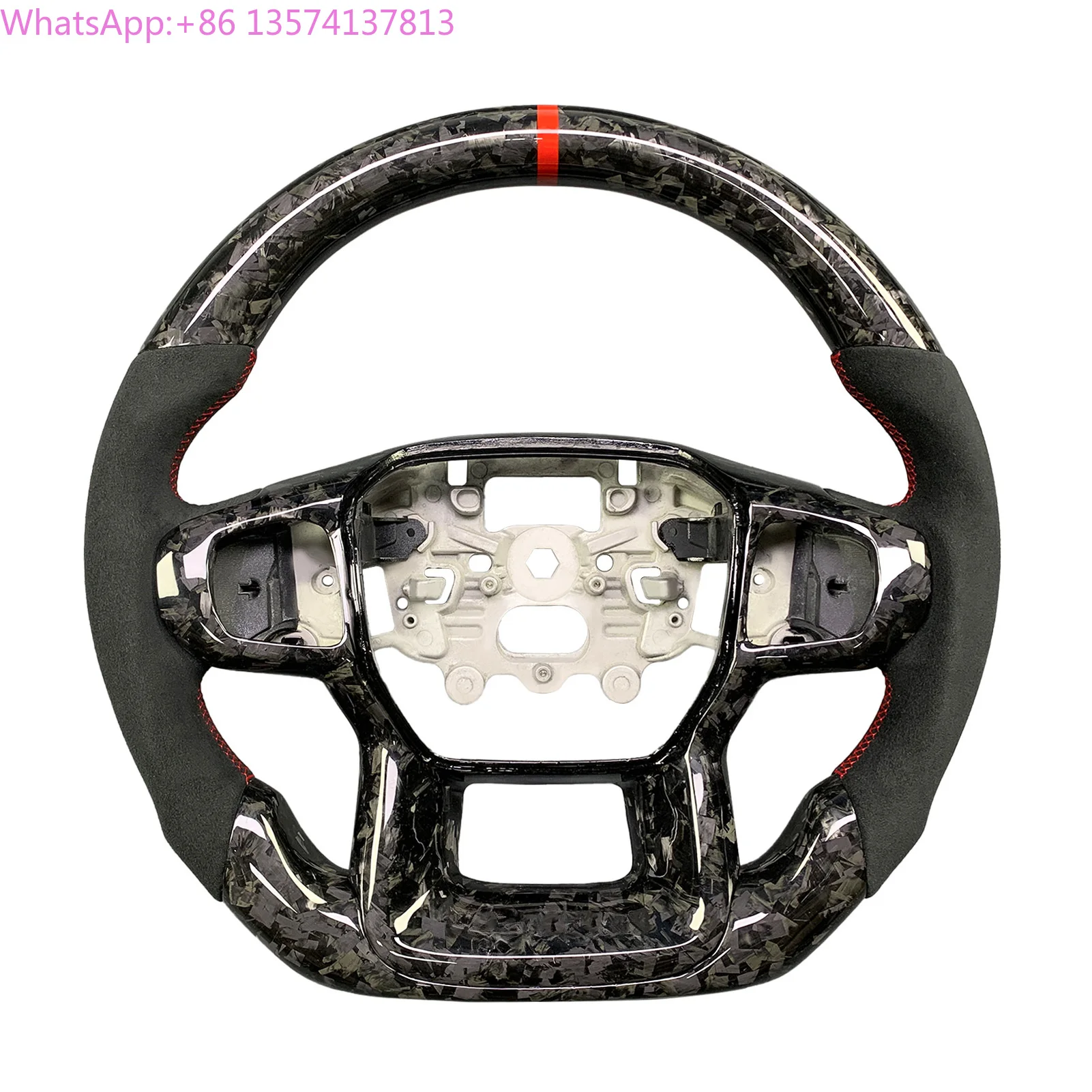 

For Ford Ranger Raptor F-150 SVT Bronco Raptor Customized Perforated Leather Forged Carbon Fiber Steering Wheel 2009-2024