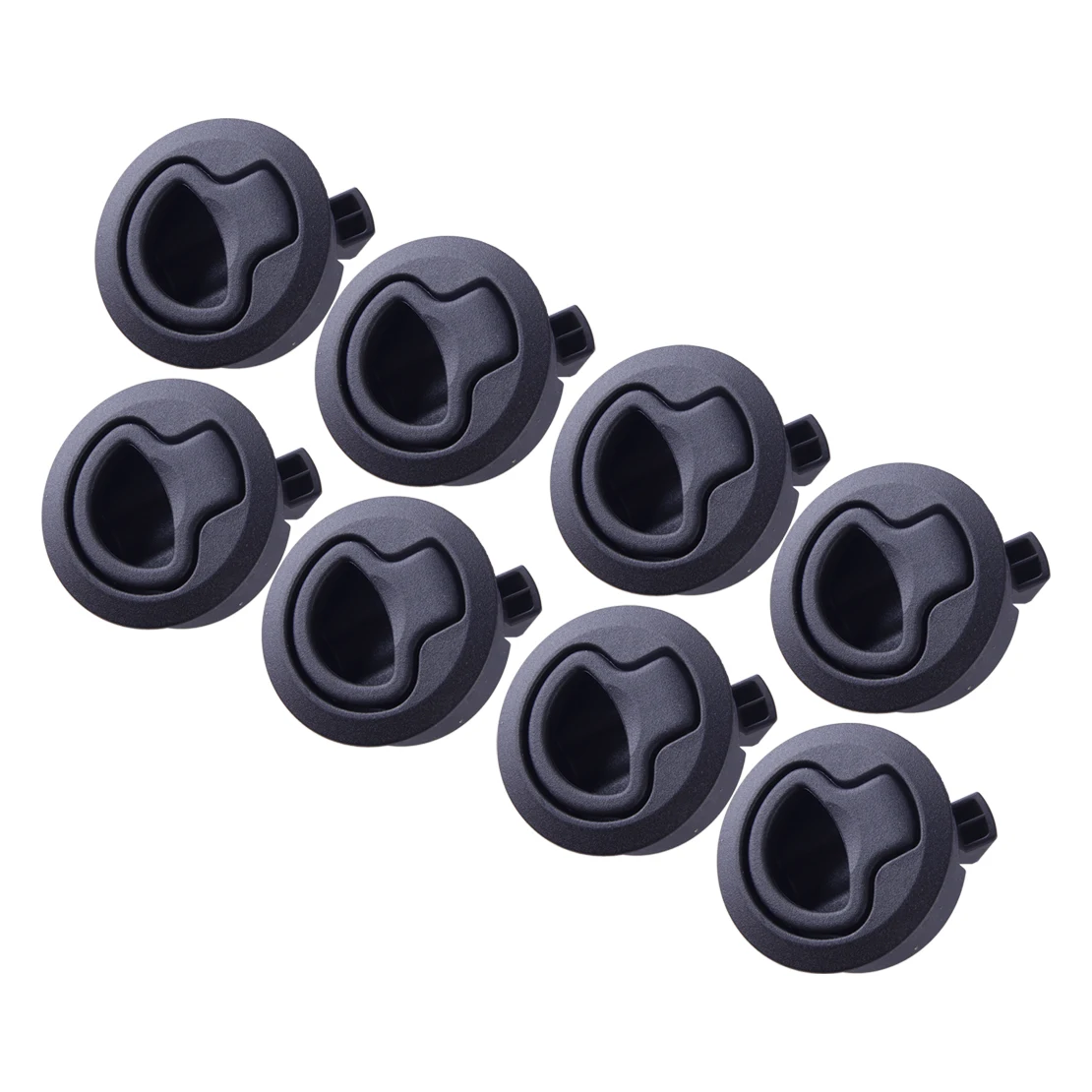 

8Pcs Black Slam Latch Hatch Flush Pull Lock Door Deck Boat Marine Drawer Hardware 2" Hole Cutout New