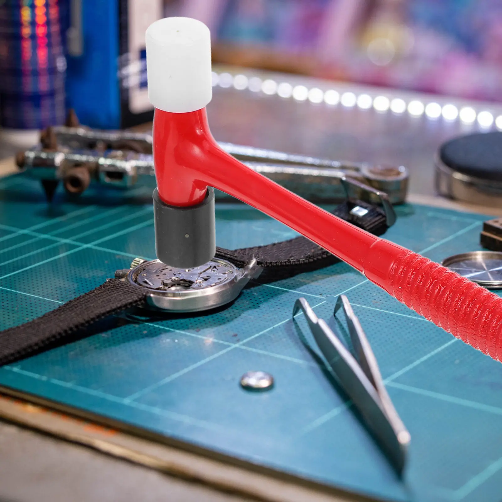 Mini Plastic Dual Head Hammer Mallet Lightweight Jewelry Repair Tool Watchmaker Crafting DIY Multifunction Hammer