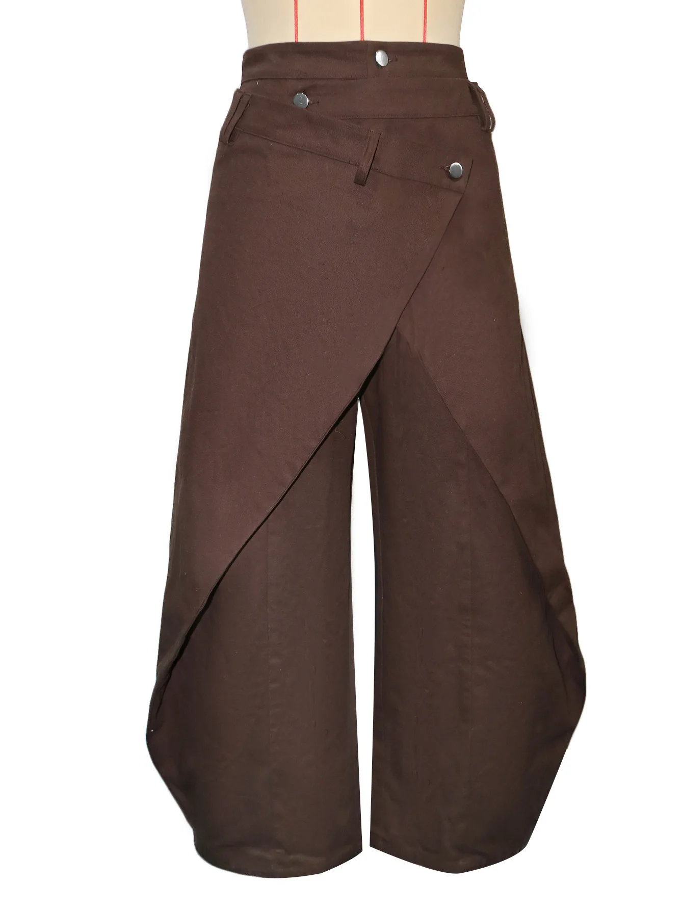 Women Irregular Wide Leg Pants Solid Straight Trousers Full Lenth High Waist Zipper Loose Fit Office Lady Casual 2026 Spring