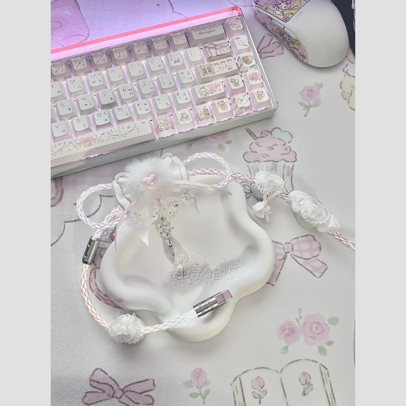 واحد كريستال النحاس مخصص الطيران كابل توصيل قسم كامل مضيئة DIY 8k نوع-c مخصص المغناطيسي التبديل لوحة المفاتيح كابل