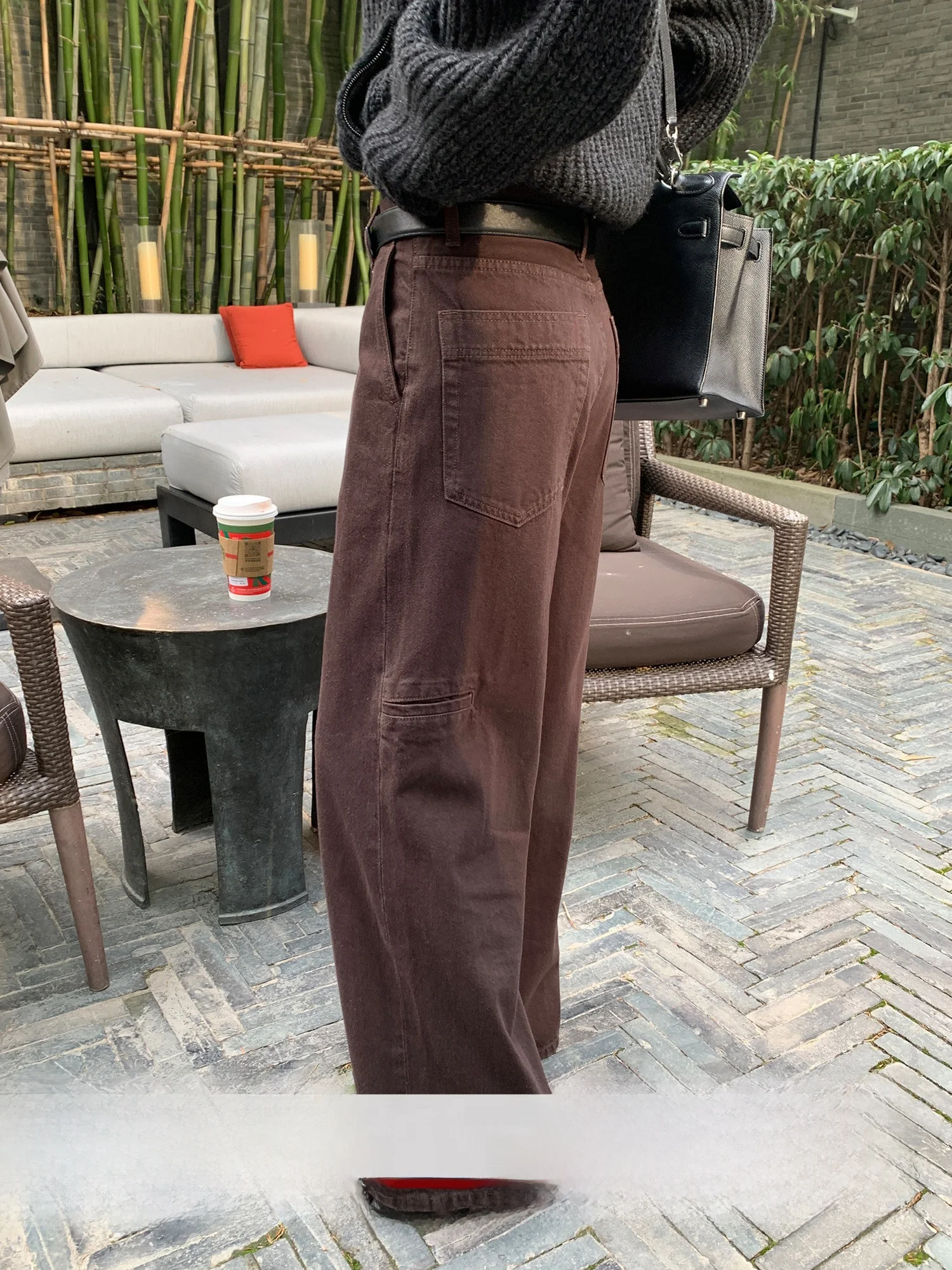 

Loose Wide Leg Women's Jeans Korean Sle Comfortable Fit Retro Workwear Cotton High Waist Autumn Winter Color