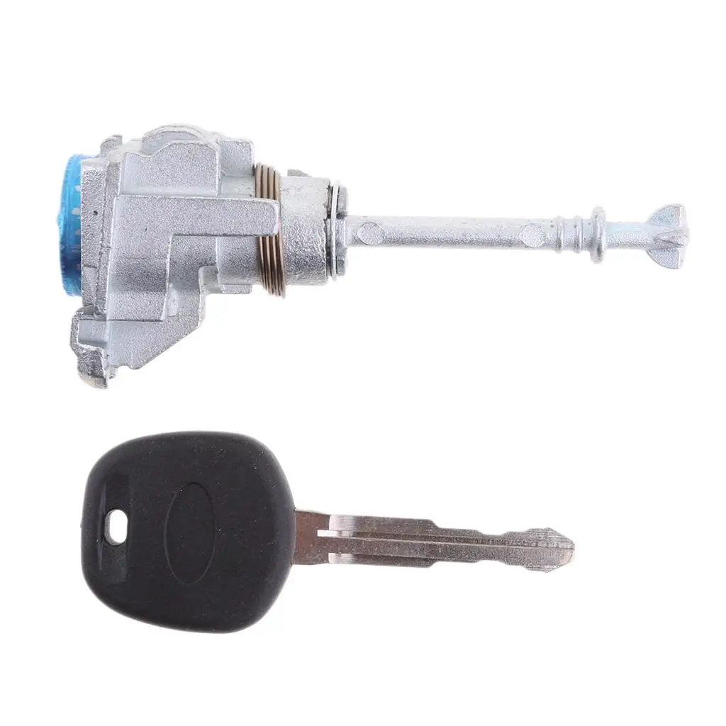 Front Left Car Door Lock Cylinder with Key Durable Zinc Alloy Barrel Assembly for Auto Security