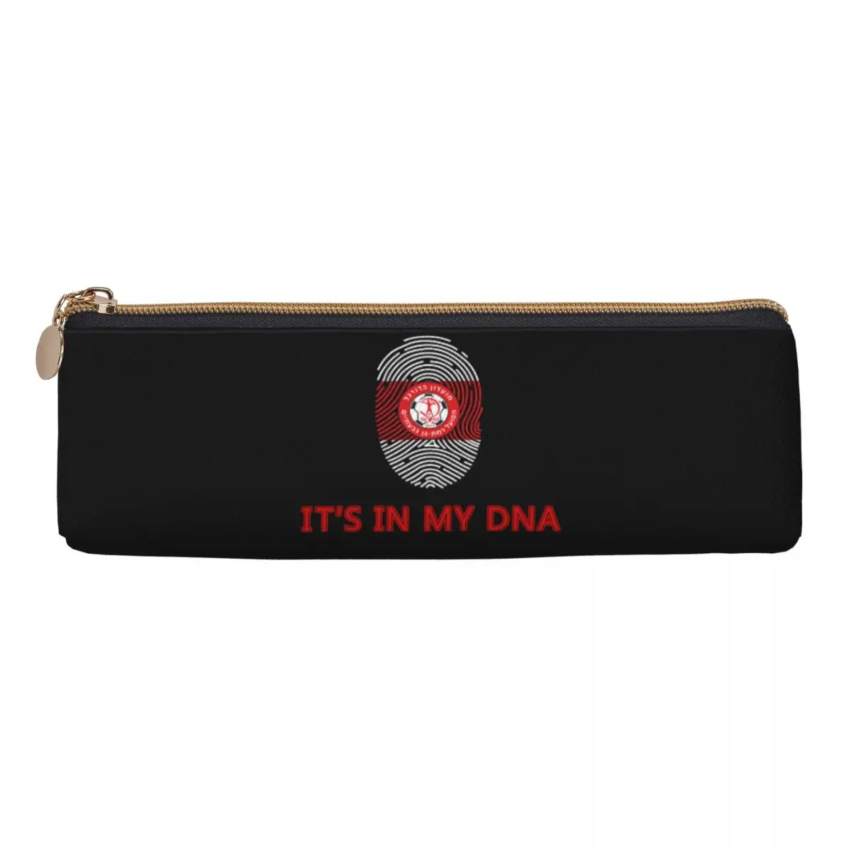 Retro Big Triângulo Leather Pencil Case para Adolescentes, Israel, Hapel, Ramat, Gan, Givatayim, FC, Faculdade, Zipper