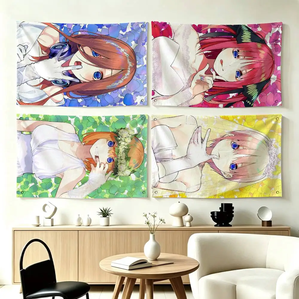 The Quintessential Quintuplets Flags for Bedrooms Home Decor Items Outdoor Decors Garage Decoration Flaga