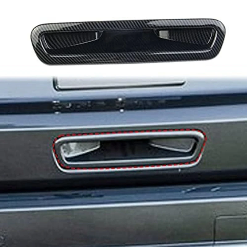 1 Piece Rear Door Handles Cover Trim Carbon Fiber Pattern ABS For Chevy Suburban 2020-2023 Tahoe GMC Yukon 2021-2023