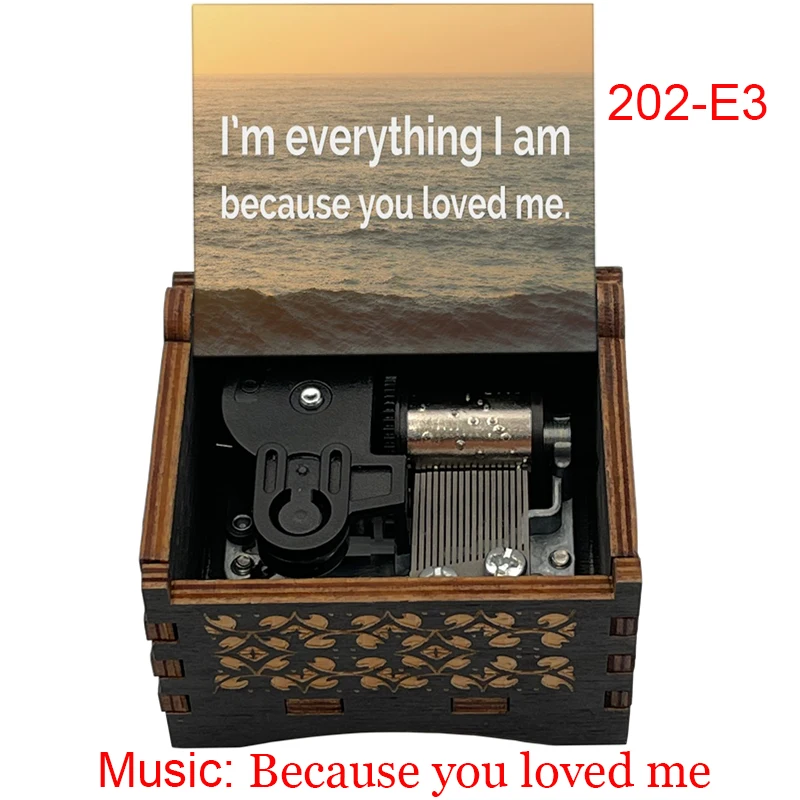 Because You Loved Me Wooden Music Box Love Movie Theme Girlfriend Boyfriend Wife Valentine Day Christmas New Year Romantic Gift