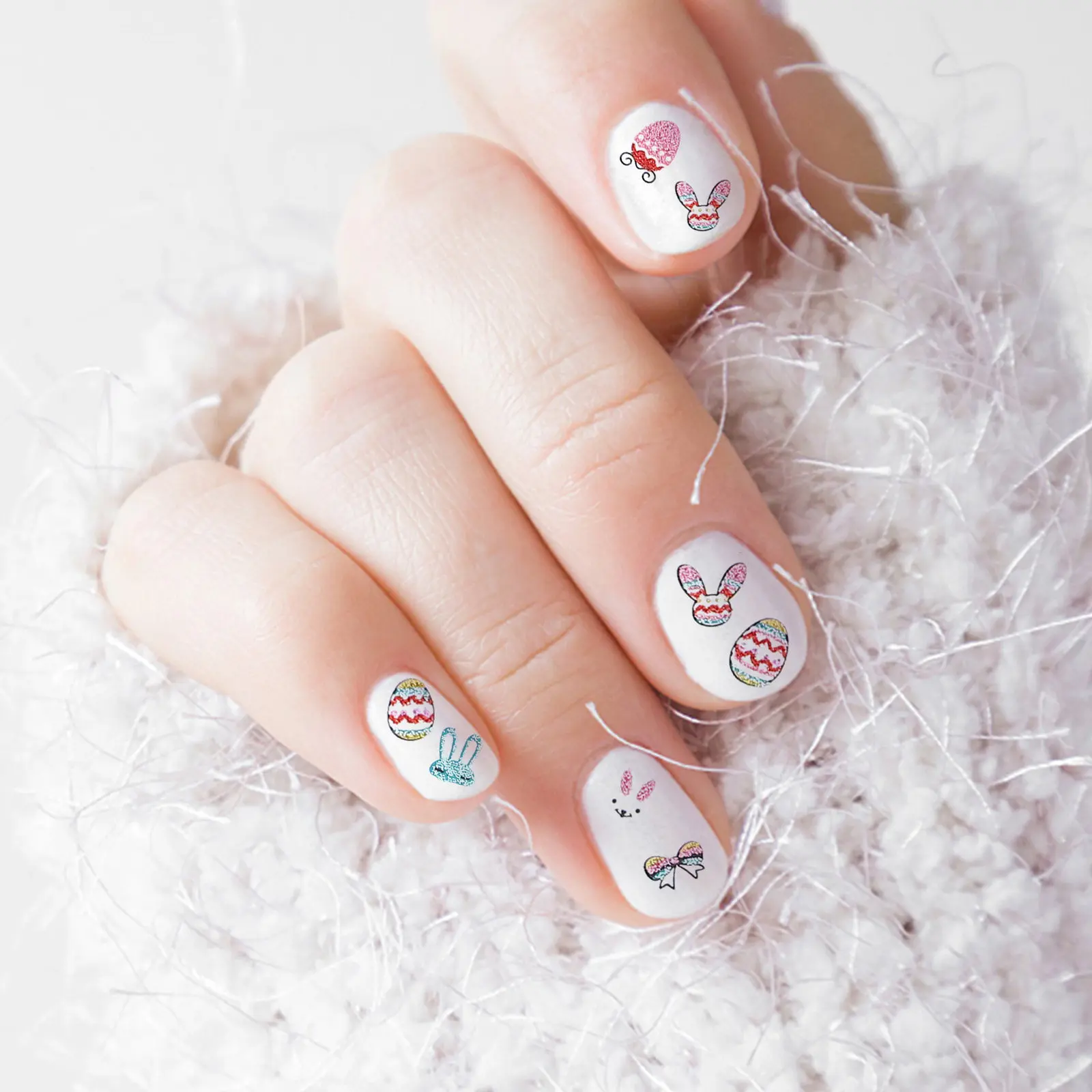 

12pcs Nail Stickers Self Adhesive DIY Winter Easter Decoration Nail Art Stickers Wraps Salon Prom Dating