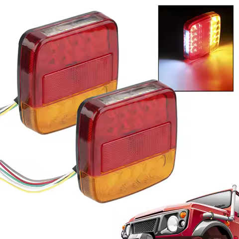 26 LEDs Tail Light Rear Reverse Brake Stop Lamp Number Plate Light 1 Pair Turn Signal Indicator Trailer Truck Caravan Taillight