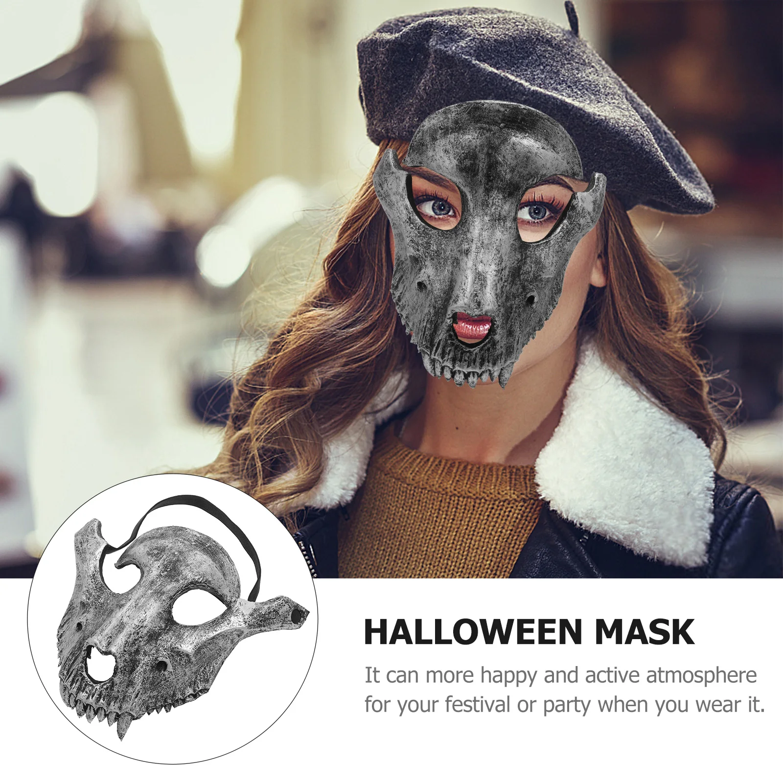 

Skull Mask Creepy Cosplay Halloween Scary Party Props Carnival Full Head Festival