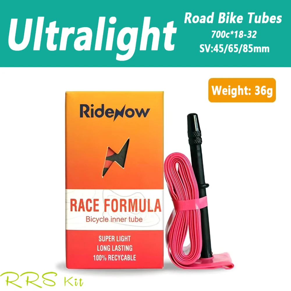 

RideNow UltraLight Inner Tube Road Bike 700c 18 23 25 28 30 32 Bicycle French Valve 45mm/65mm/85mm For Brompton