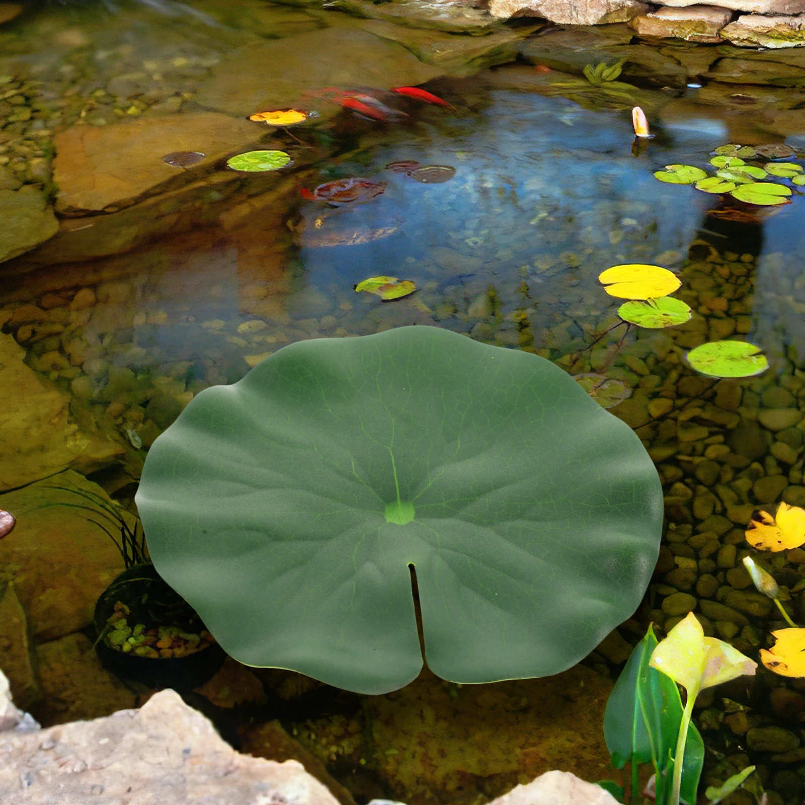 

20Pcs Artificial Lotus-Leaves Eva Floating Pond Simulation Leaf Decoration Faux Lily Pad for Aquarium Fish Tank Garden Fountain