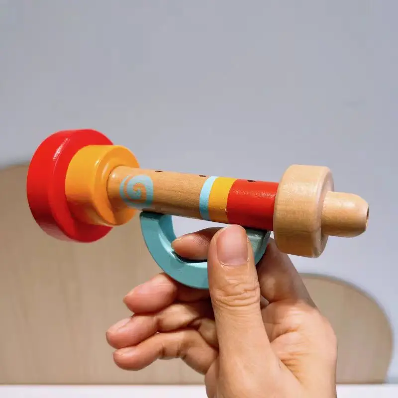 Trompete de madeira para crianças, instrumentos musicais pré-escolares, brinquedos educativos, presentes de aniversário, lembrancinhas de festa, kinder Spielzeuge