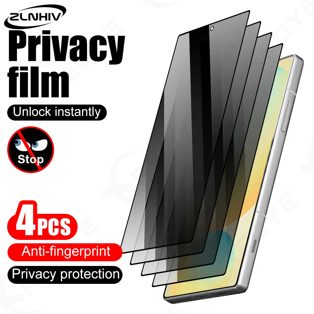 4Pcs Tempered Glass Screen Protector For Samsung S25 Ultra Protective Film S24 S23 S22 Privacy Glass smartphone S21 S20 Note 20