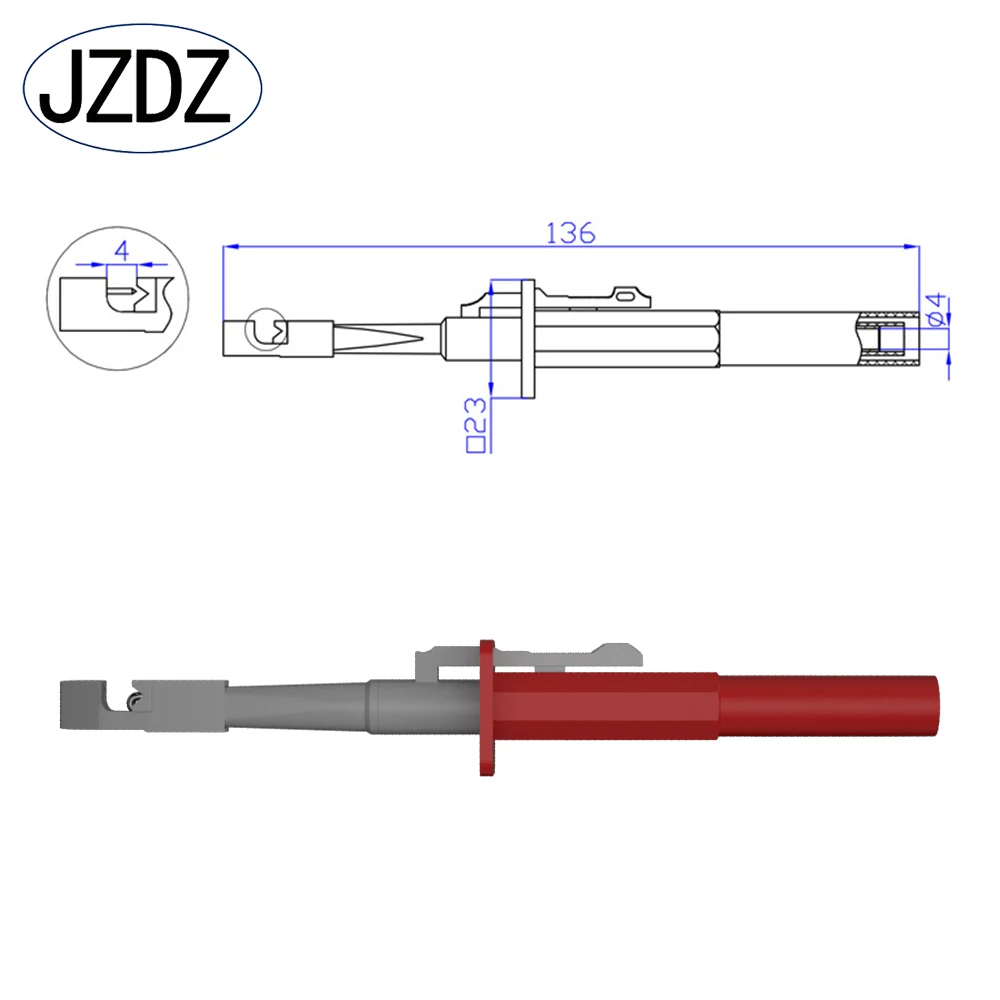 Imagem -02 - Jzdz-fio Piercing Probe Tester Clip Sonda de Perfuração Pinos Testador de Tensão Precisão Teste Sonda Testes Elétricos J.30020