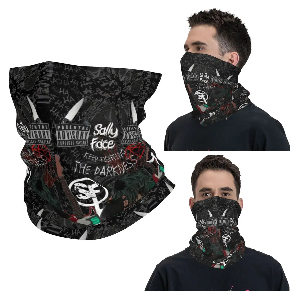 

Sally Face Game Anime SF Horror Sal Fisher Bandana Neck Cover Printed Wrap Scarf Multi-use Headwear Hiking Fishing