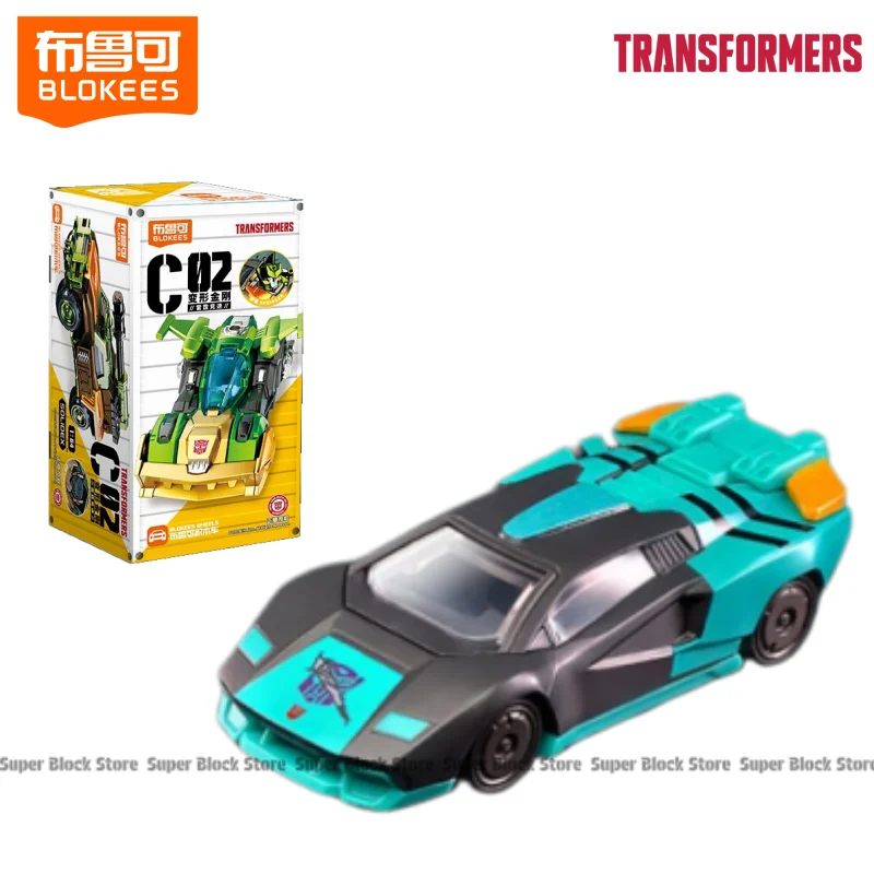 Op voorraad Blokees Transformers Car C02-serie: Roadbuster Pipes Thunder Speed ​​Assembly Model Ornamenten Collectie Cadeau