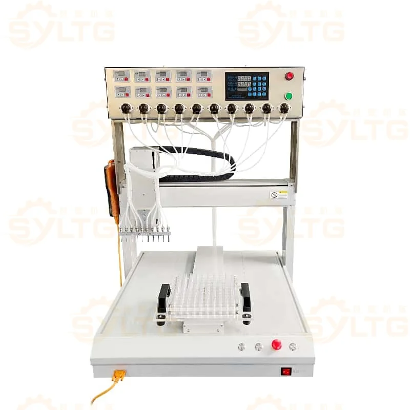 High Precision Automatic 10 Nozzle Liquid Filling Machine 1ml 2ml 5ml Small Vial for Essential Oil Perfume Shampoo Gear Motor