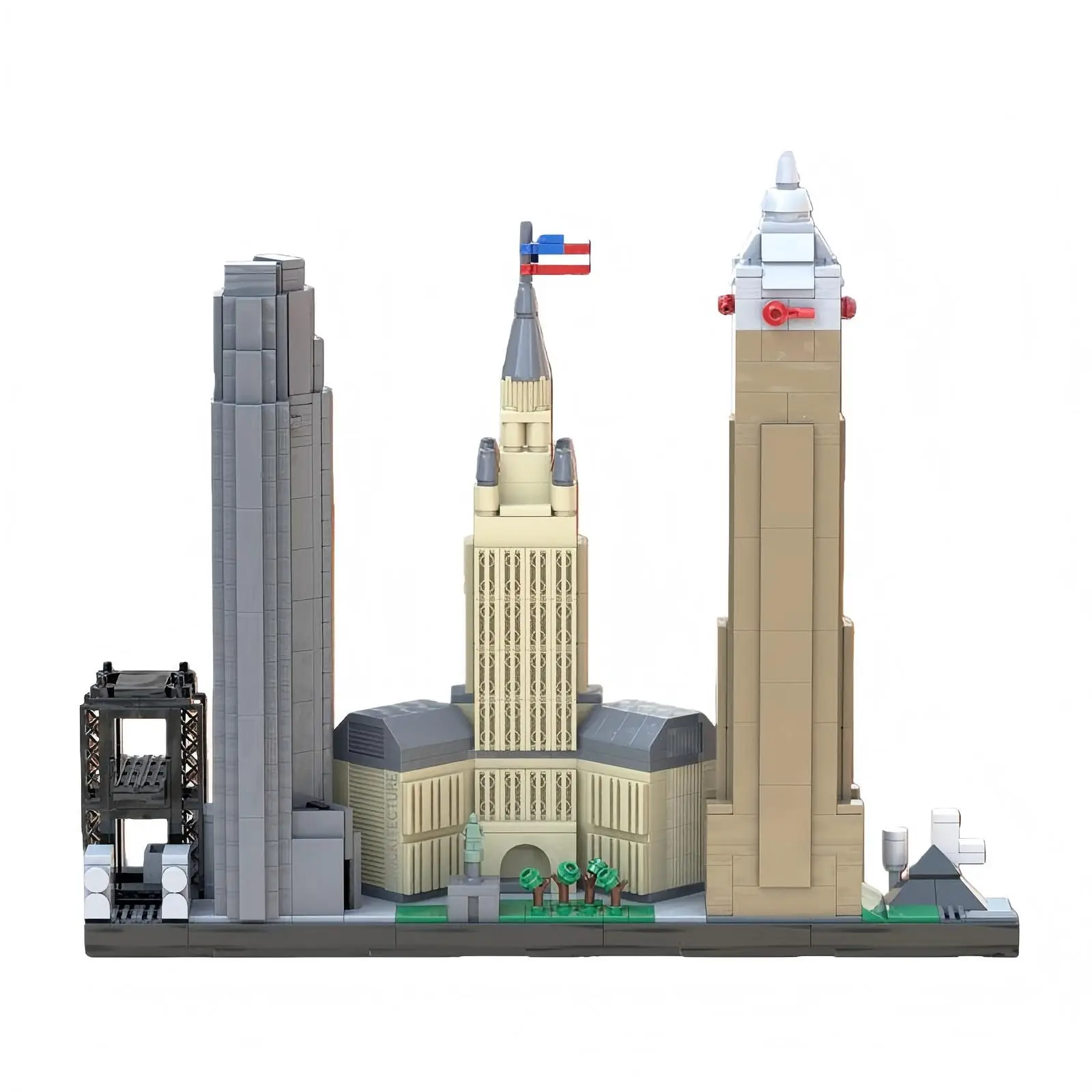 

MOC City Architecture Street View Series Cleveland Skyline Model Children's Puzzle Assembly Toys Gift Adult Collection Ornament