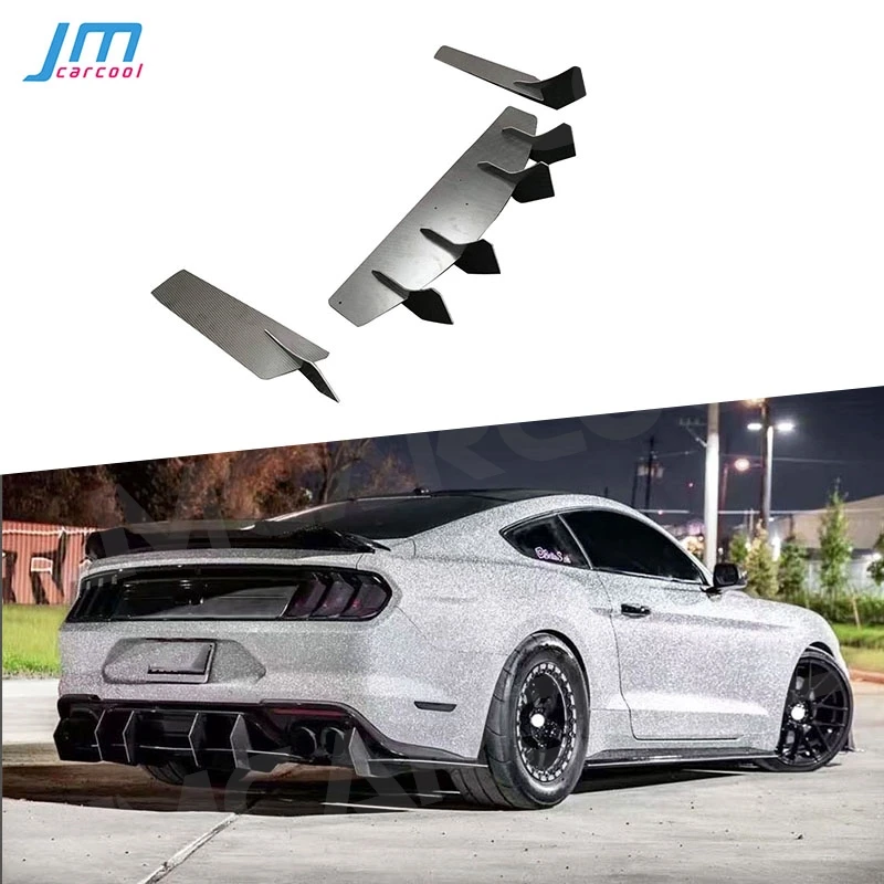 

Carbon Fiber Rear Bumper Lip Diffuser FRP Prime Extension Cover For Ford Mustang 2018-2021