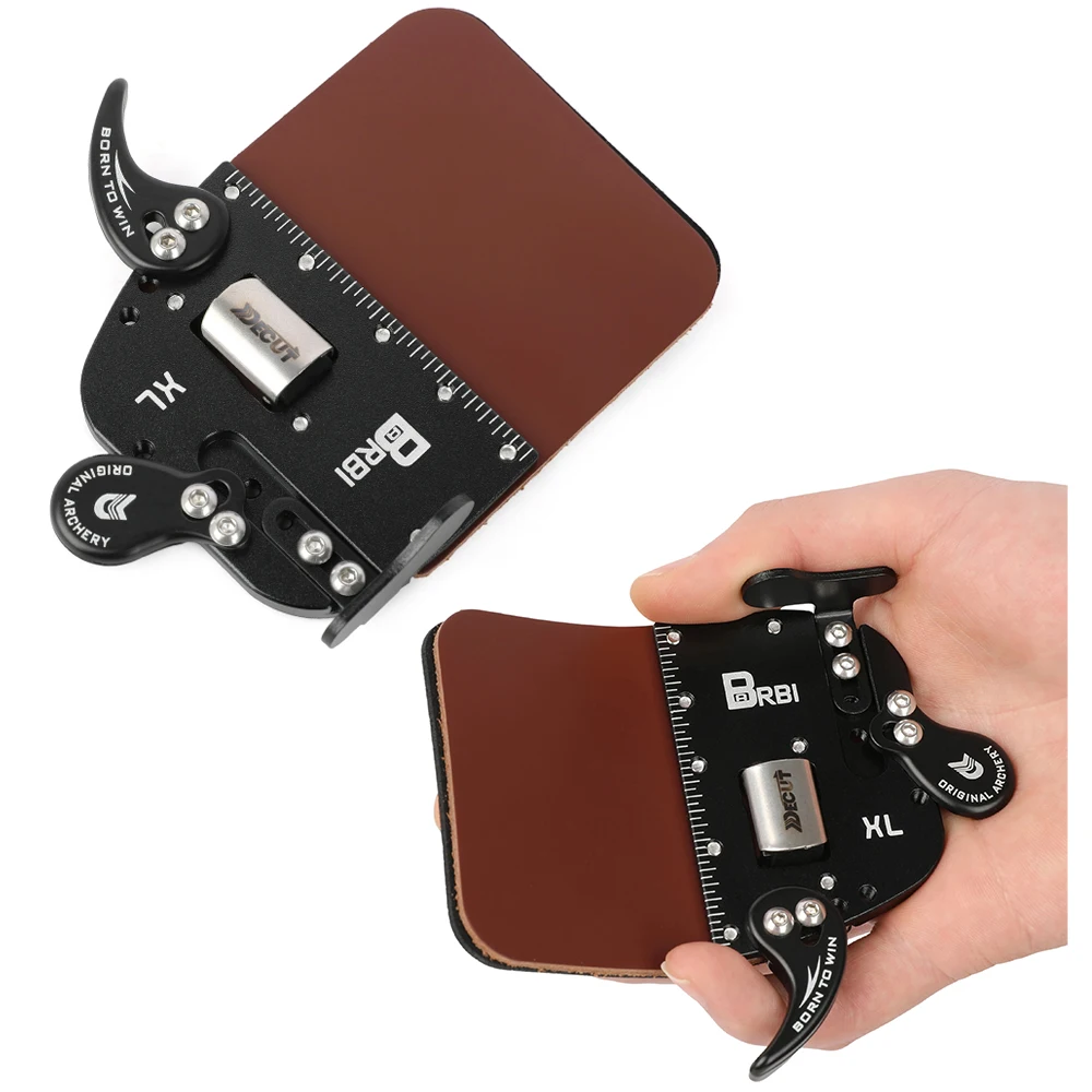 

1pc Archery Finger Guard Adjustable Leather Protector Tab for Left/Right Hand Bow Hunting Shooting Protect Gear Accessories