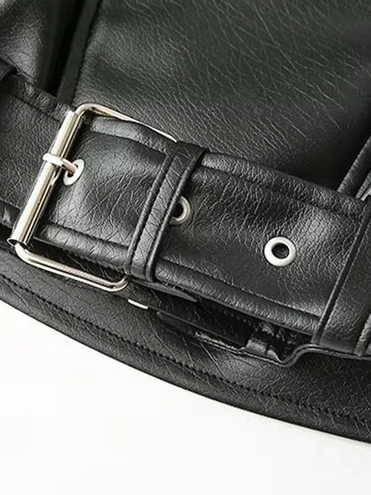 Nuovo abbigliamento da donna autunnale Giacca in pelle allentata di design quotidiano con temperamento alla moda in stile europeo e americano