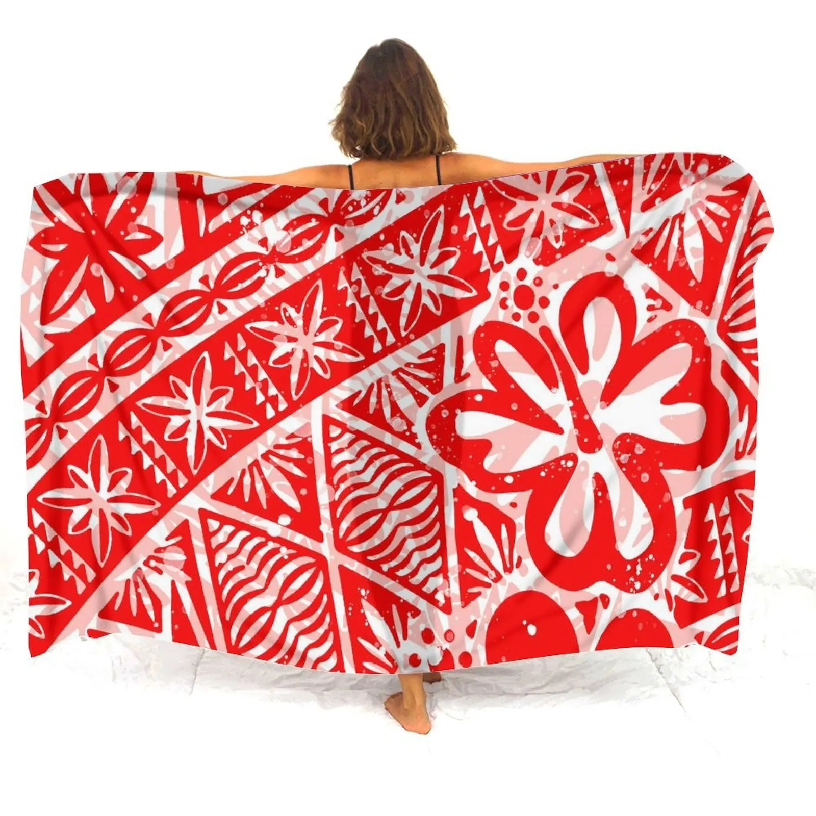 Exquisite Beach Shawl, High-Quality Fabric, Polynesian Apron, Soft Custom Printed Design, Comfortable Summer Fabric Skirt