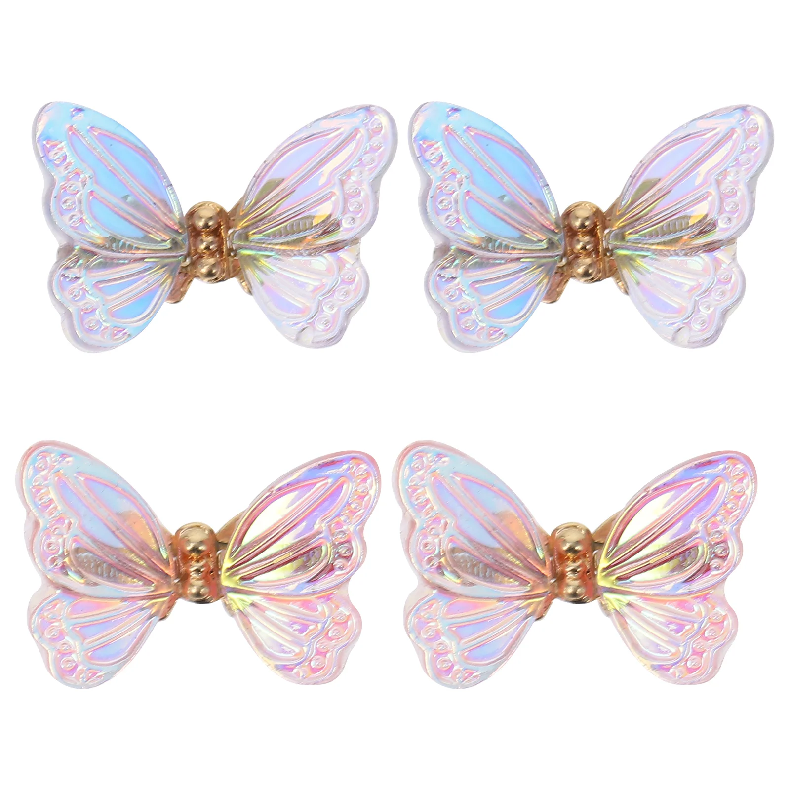 

4 Pcs Zircon Nail Studs 3D Butterfly Decorative Sequins Patch Manicure Gem Beads Shiny Realistic for Dating