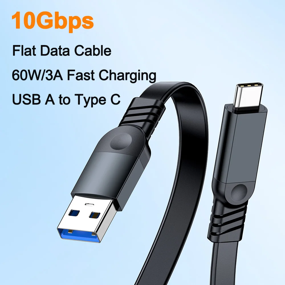 Kabel USB3.2 UGOjP USB A do Type C 10Gbps 60W PD Szybkie Ładowanie C do C Płaski Kabel do Telefonu Power Banku Dysku Twardego MacBooka — zdjęcie produktu 6