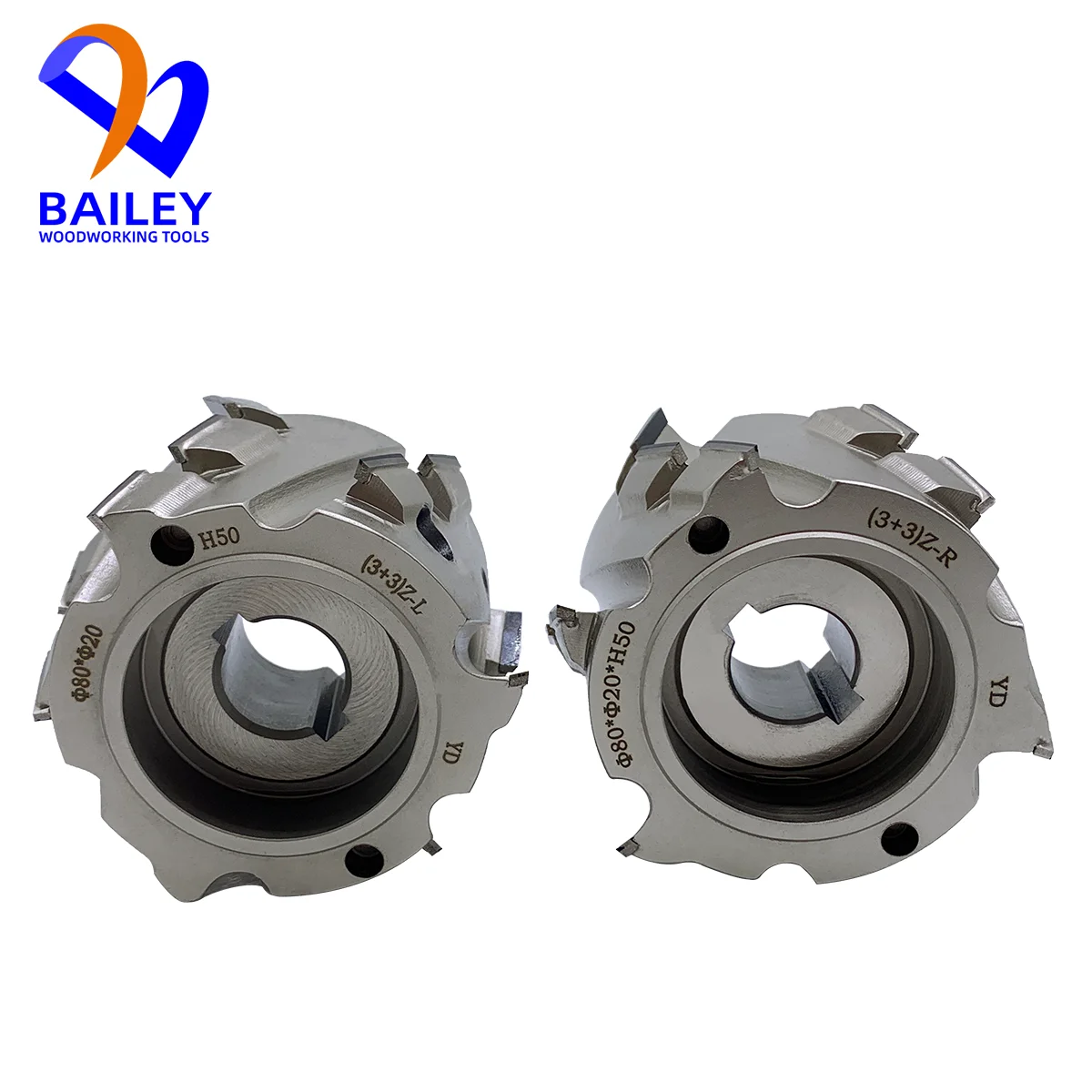 BAILEY 1 Pair 80x20xH35mm~H65mm PCD Pre-Milling Cutter Single Keyway Diamond Milling Cutter for NANIXNG Edge Banding Machine