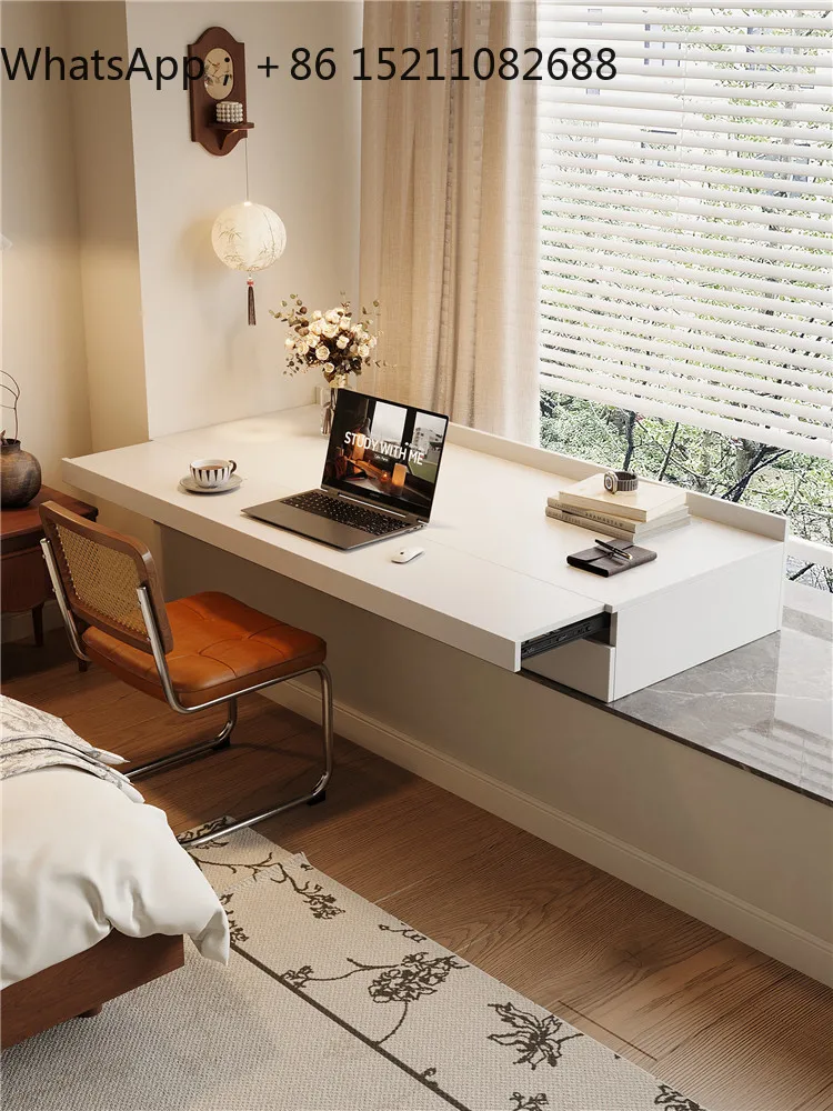 SCY bay window solid wood extensible desk windowsill study table bedroom with drawer computer desk