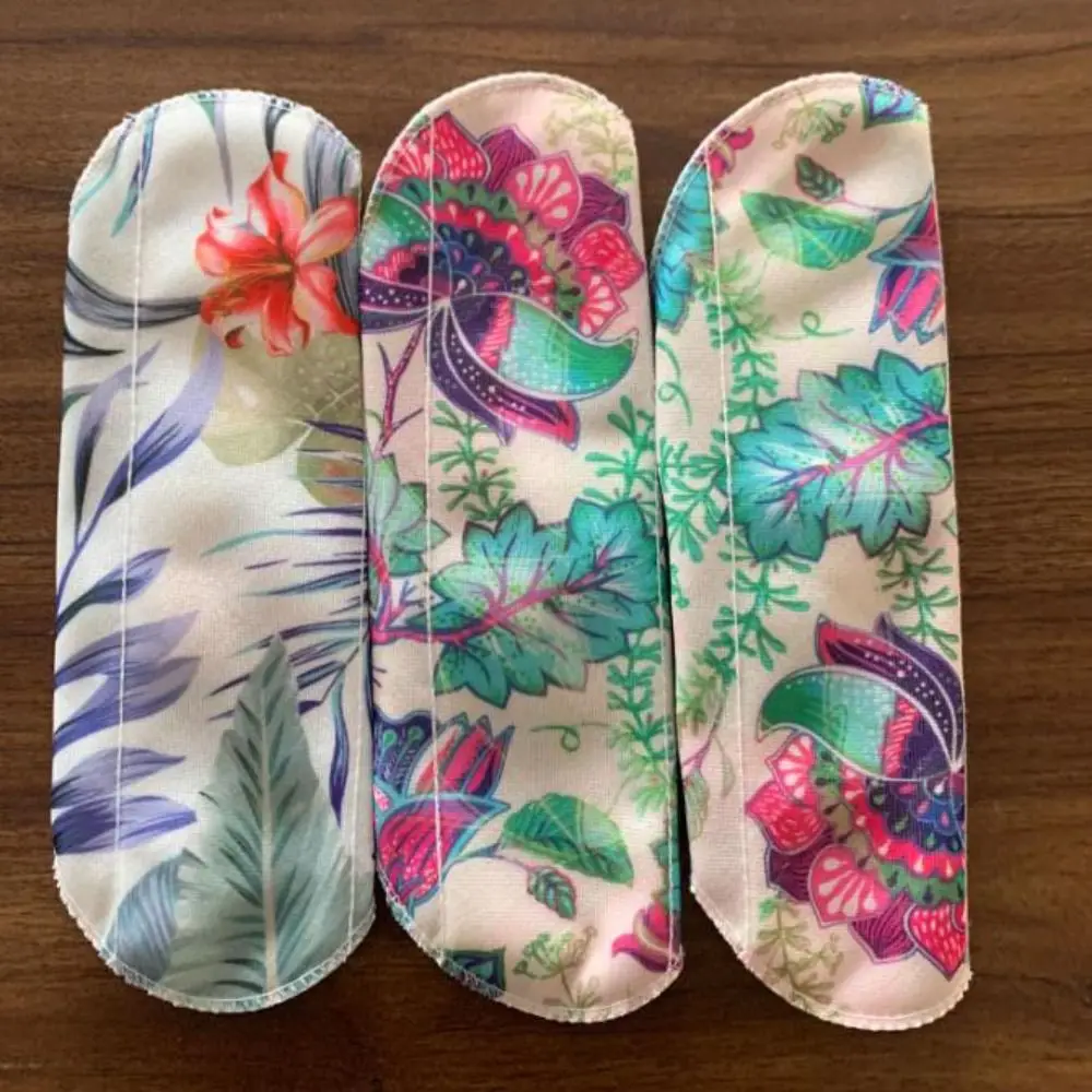 5 قطعة الجرافين قابلة لإعادة الاستخدام الفوط الصحية مانعة للتسرب 23 سنتيمتر منصات القماش الحيض مع طبقة مقاومة للماء المناديل الصحية لينة قابل للغسل