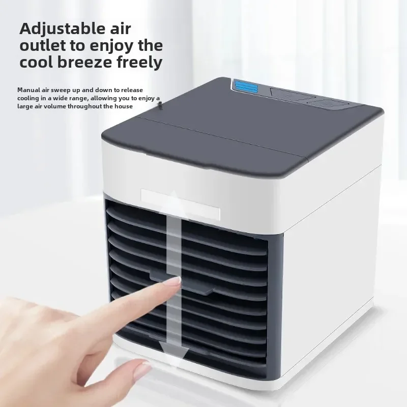 แบบพกพา Mini USB พัดลมเย็นเงียบเครื่องปรับอากาศในครัวเรือนขนาดเล็กสําหรับฤดูร้อนพัดลมระบายความร้อนไฟฟ้าพร้อมรีโมทคอนโทรลคอ