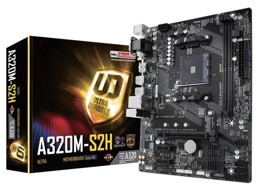 

Boxed FOR Gigabyte GA-A320M-S2H supports Ryzen generation 1 to 5, supports M.2