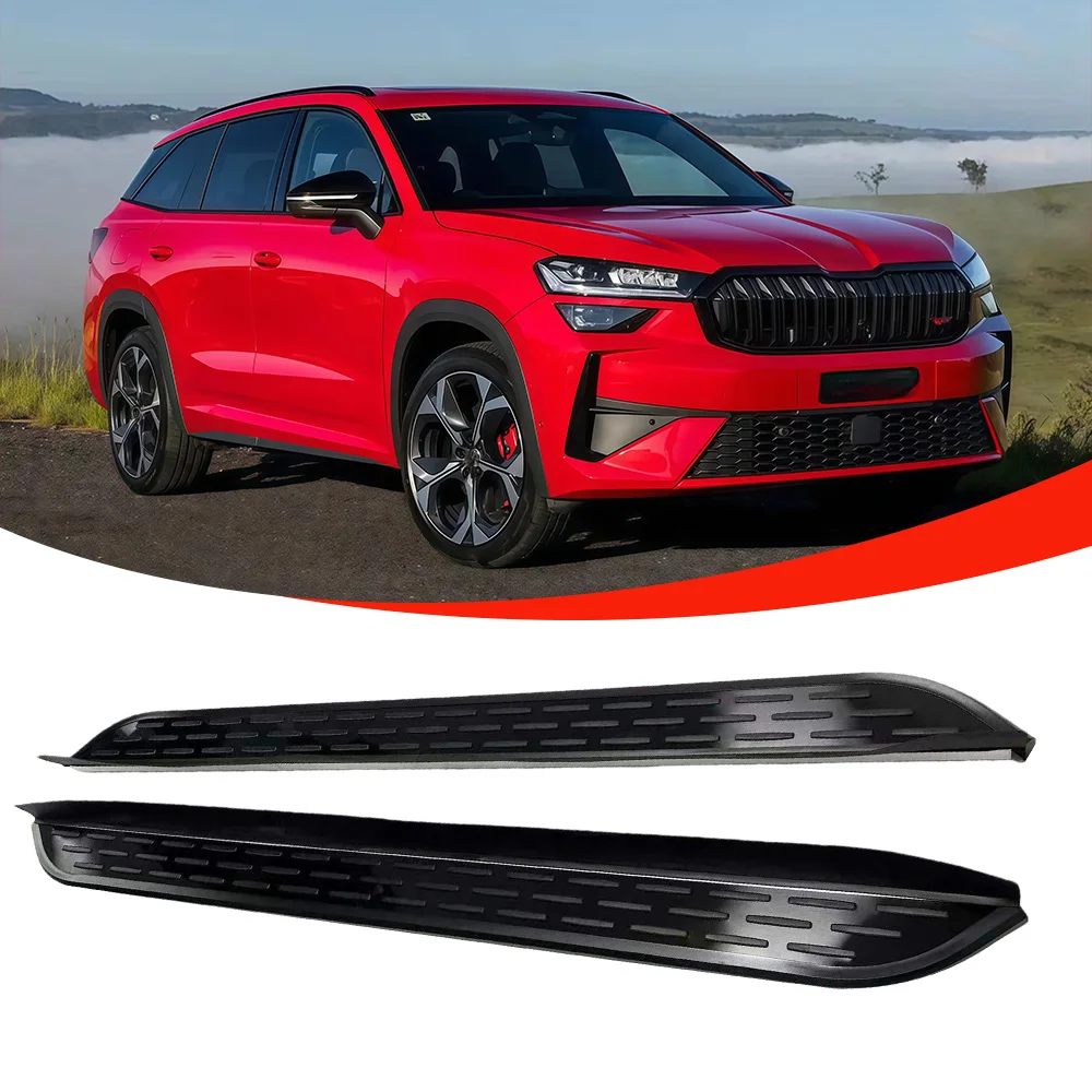 2PCS Fits for Skoda Kodiaq 2024 2025 2026 Fixed Door Side Step Running Board Nerf Bar Foot Step Protector with Brackets