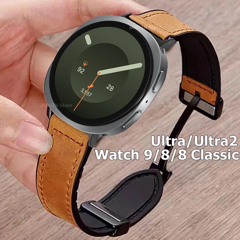 Leder-Silikon-Armband für Samsung Galaxy Watch 9 8 44mm 40mm 8 Classic 46mm Magnetisches Sportarmband Galaxy Watch Ultra2 Ultra 47mm