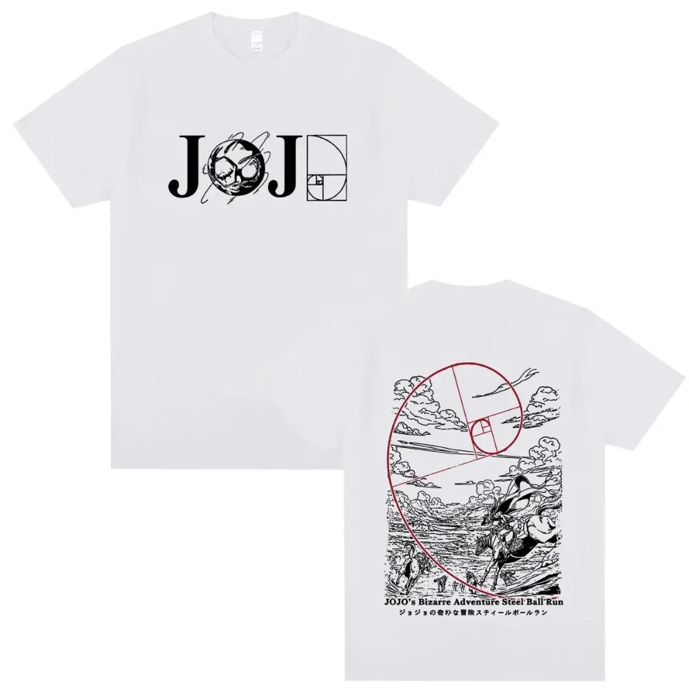 2026 Anime Jojo Bizarre Adventure Steel Ball Run T-shirt Summer Men's Women Manga T Shirts Vintage Casual Streetwear T-shirt