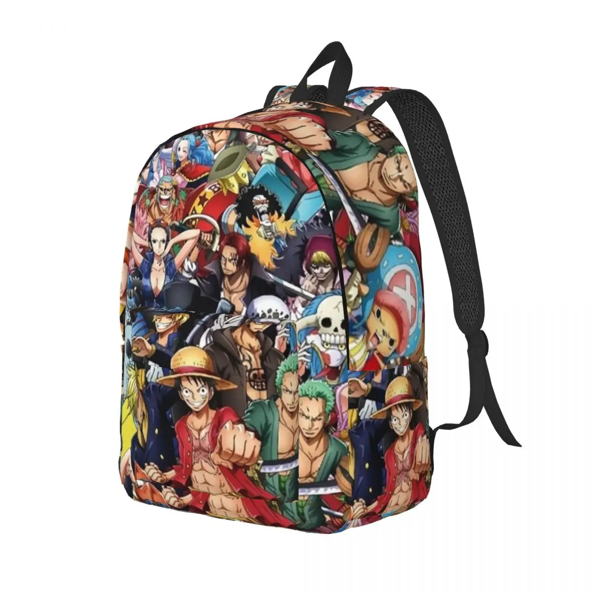 D Luffy Wanted Classical Backpack Outdoor High School Work Japanese Anime Day Pack for Men Women Laptop Canvas Bags