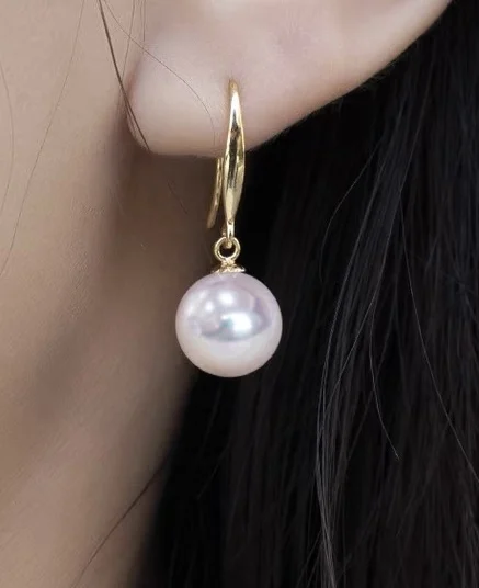 shilovem 18k yellow gold  Natural freshwater pearls Drop Earrings fine Jewelry women trendy anniversary new gift yze1111768zz